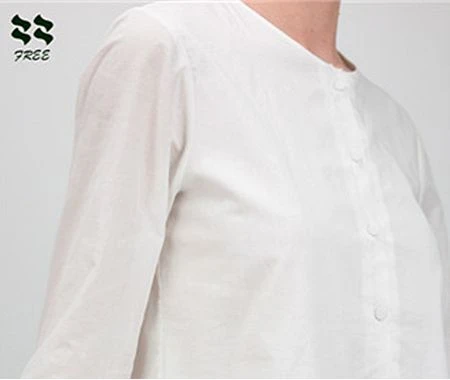 White Cotton blouse with long sleeve(002) White Cotton blouse with long sleeve(002)