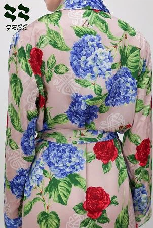 Floral Print Night Wear Gown Bath gown for Ladies  back detail.jpg