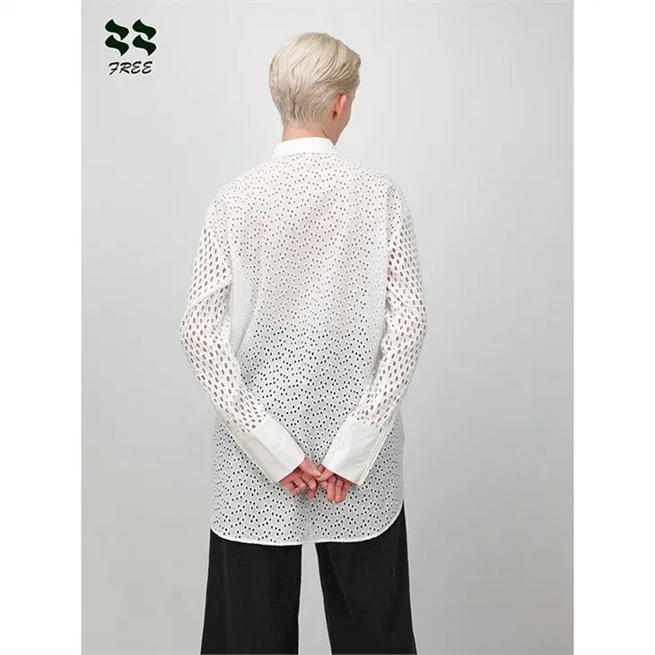 embroidered long sleeve blouse