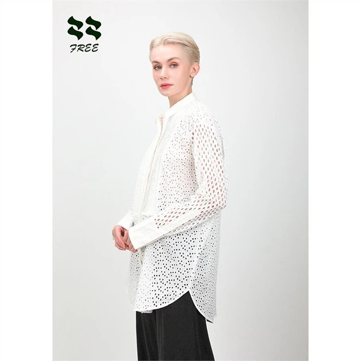 white cotton blouse with embroidery